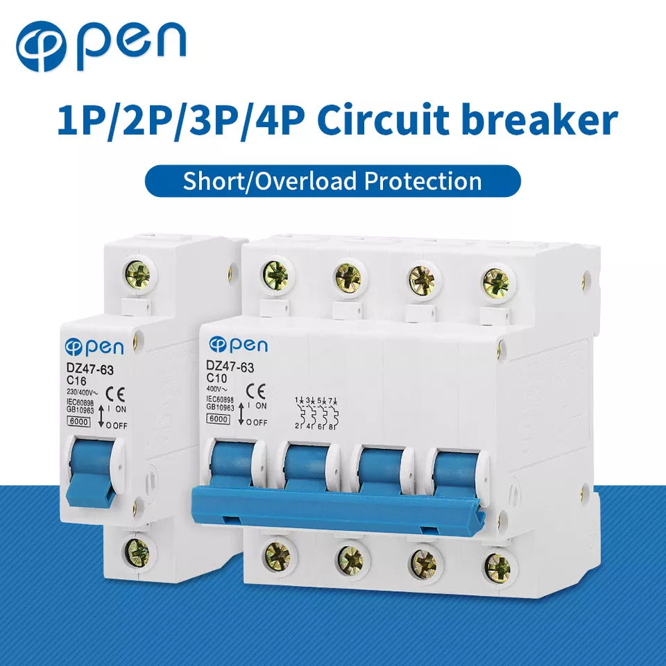 400V Circuit Breaker Stromschalter DZ47-63 32A Stromkreisunterbrecher  4-poliger Leistungsschalter Luftschalter
